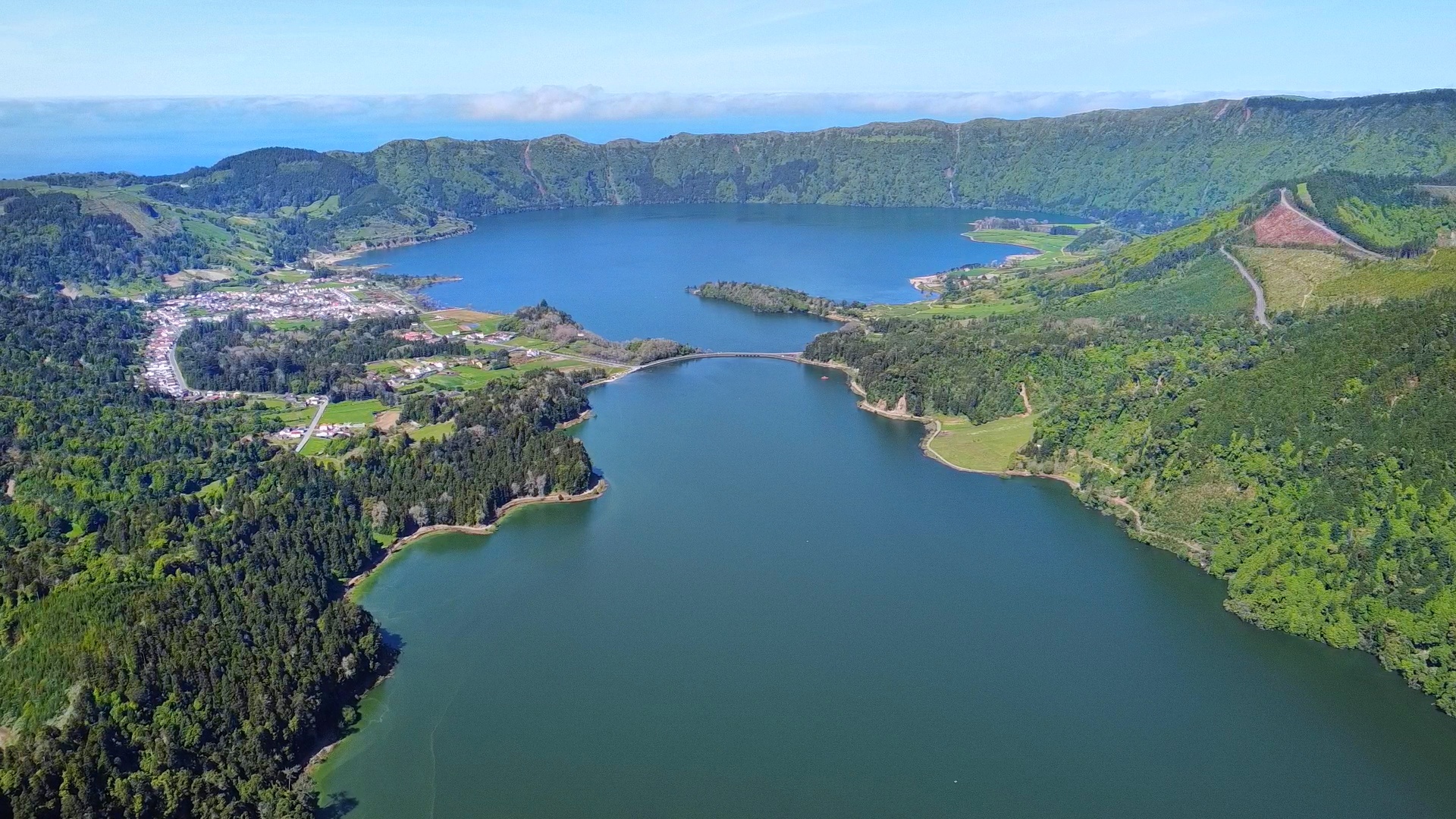 lagoa sete cidades dron